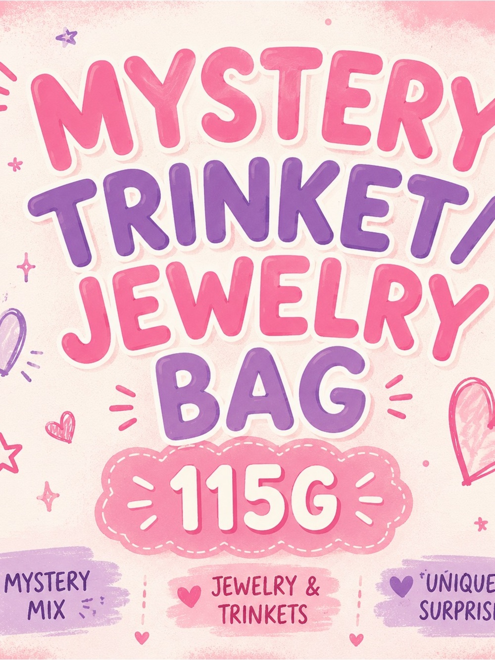 Mystery Trinket Jewelry Bag - Pink & Purple